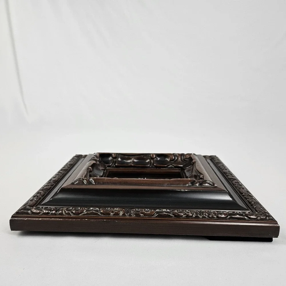 Vintage Bombay Deep Well Picture Frame Carved Mahogany 4x6 Ornate